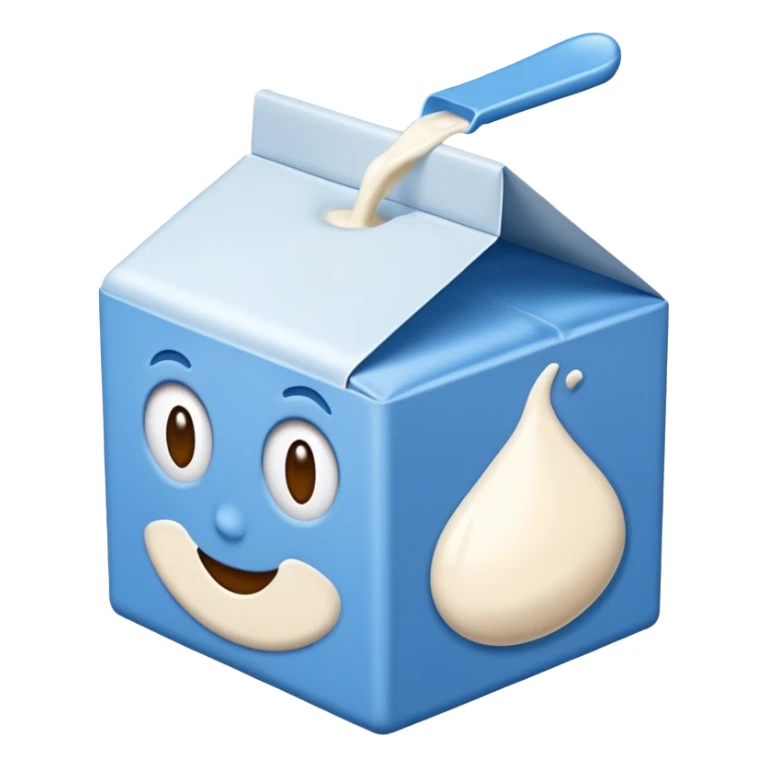 brique de lait sans visage bleu  sticker