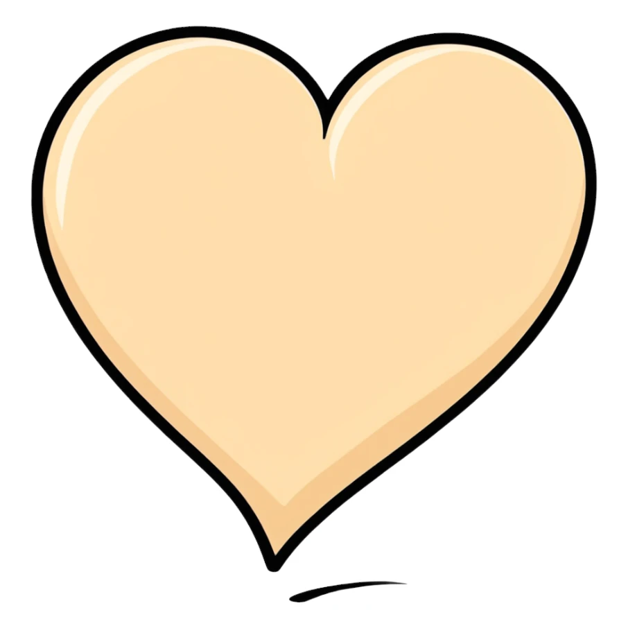 beige heart sticker