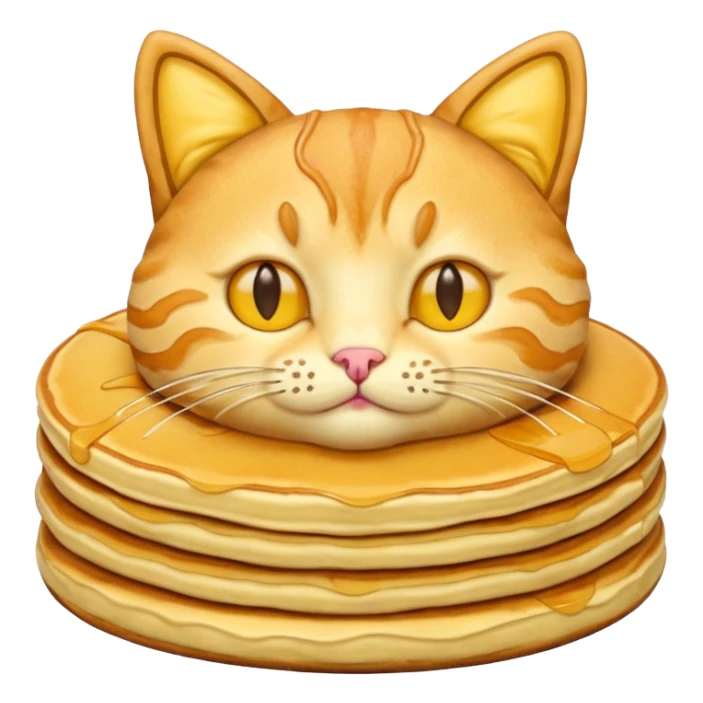 cat as pancake nice yellow pancakes sticker