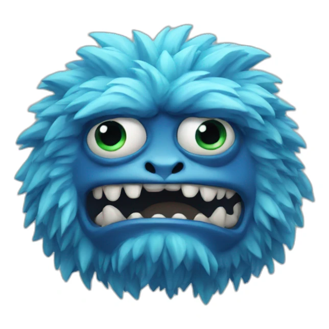 blue serious active monster sticker