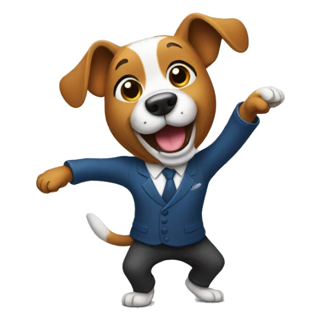 A dog dancing in bank sticker