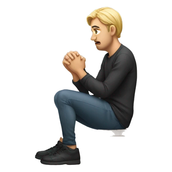 Person on one knee looking defeated  sticker