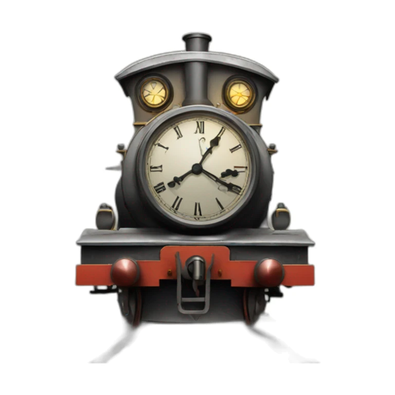 Clock with train steam sticker