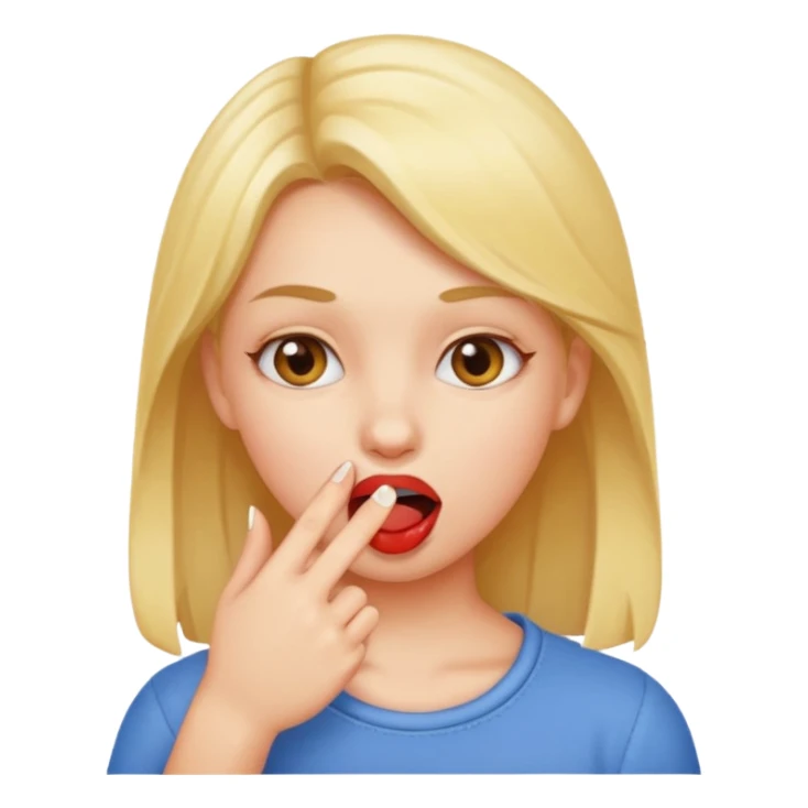 Girl biting finger sticker