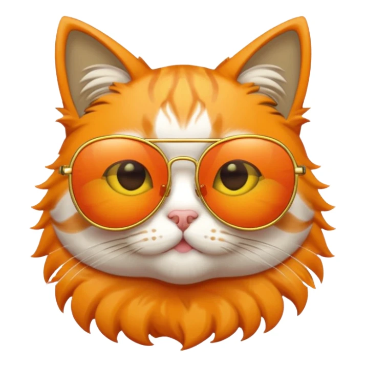 Cat with yellow star shaped sunglasses sticker