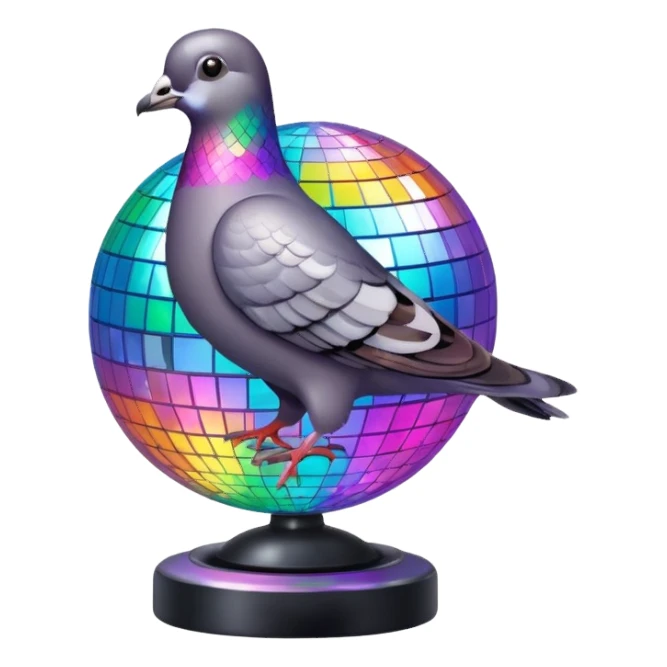 Pigeon on disco ball sticker