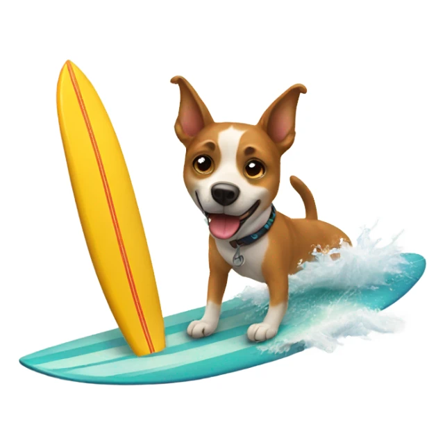 Surfing dog sticker