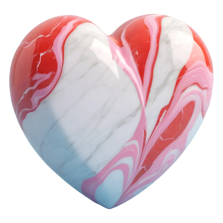 marble heart sticker