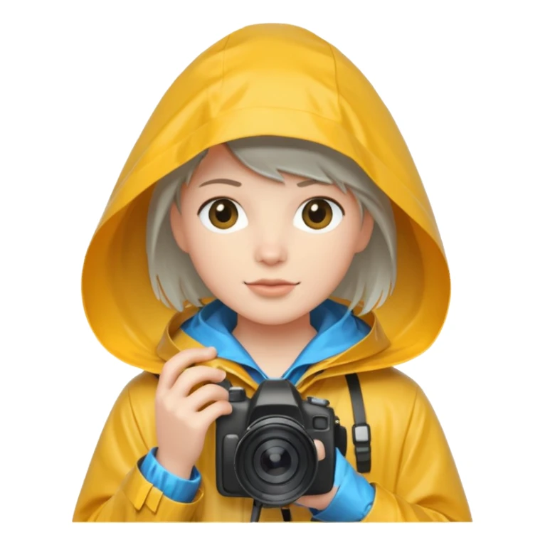 fotographer with rain coat sticker