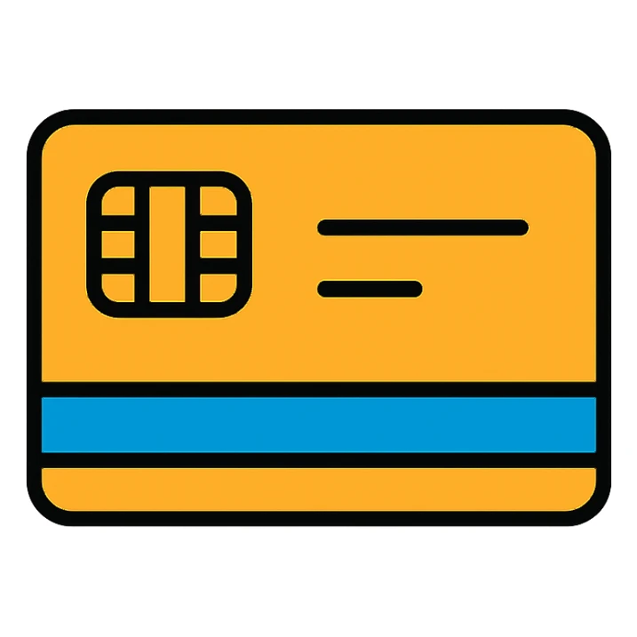modern and simple credit card icon, visually clear sticker