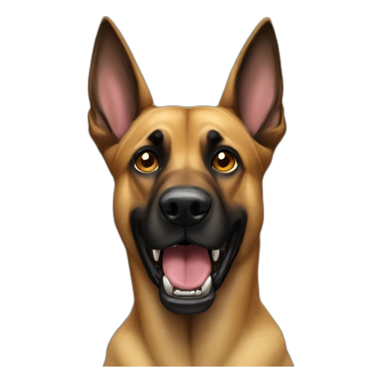 Malinois with monster sticker