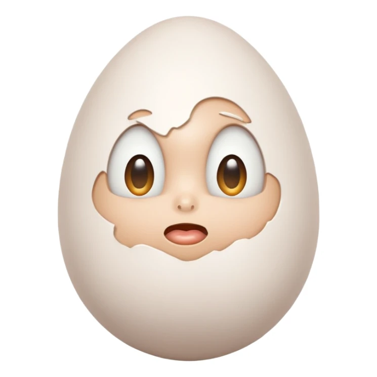 A very white egg with human features sticker