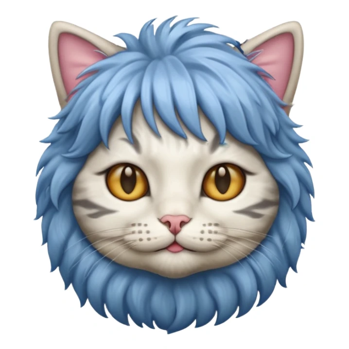 a cat with wig sticker