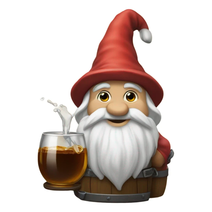 gnome pouring some rum out sticker