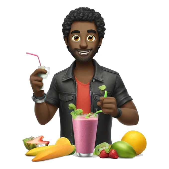 A rockstar making a smoothie  sticker