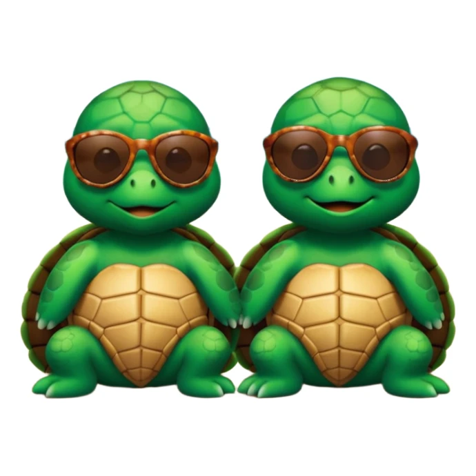 Turtle best friends sitting on beach sticker