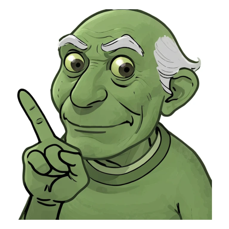 old man wagging his finger sticker