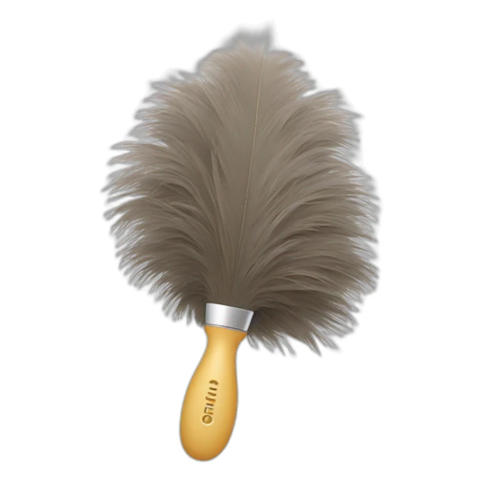 dust brush with ostrich feathers sticker