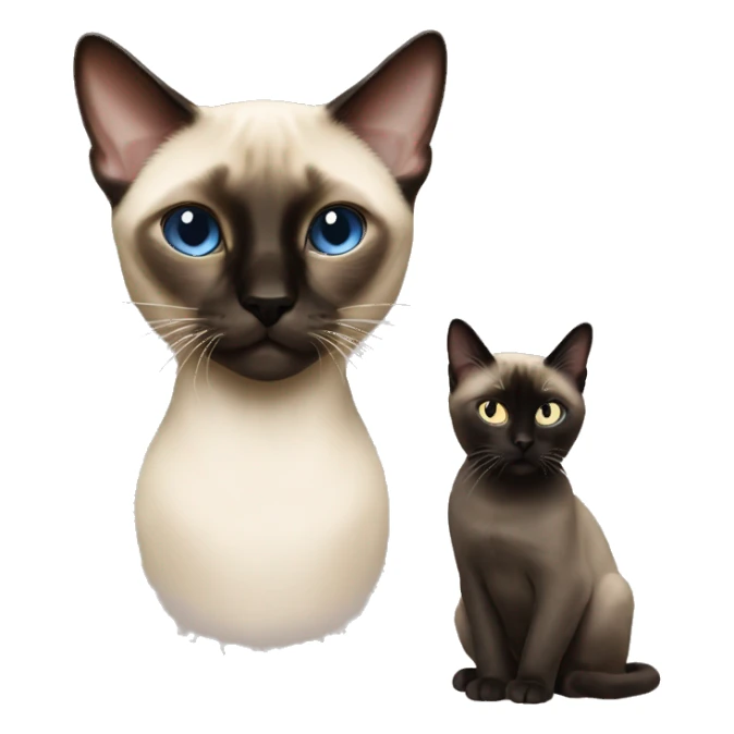 Siamese cat and boy  sticker