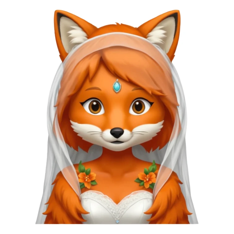 bride fox sticker