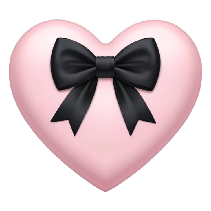 light pink heart with a black bow  sticker