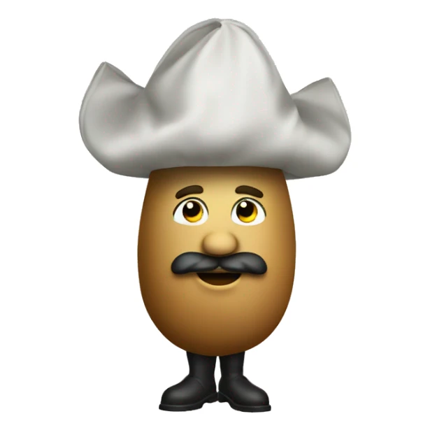 a potato dressed as a general sticker