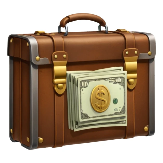 a prison grate with a briefcase with money behind it sticker