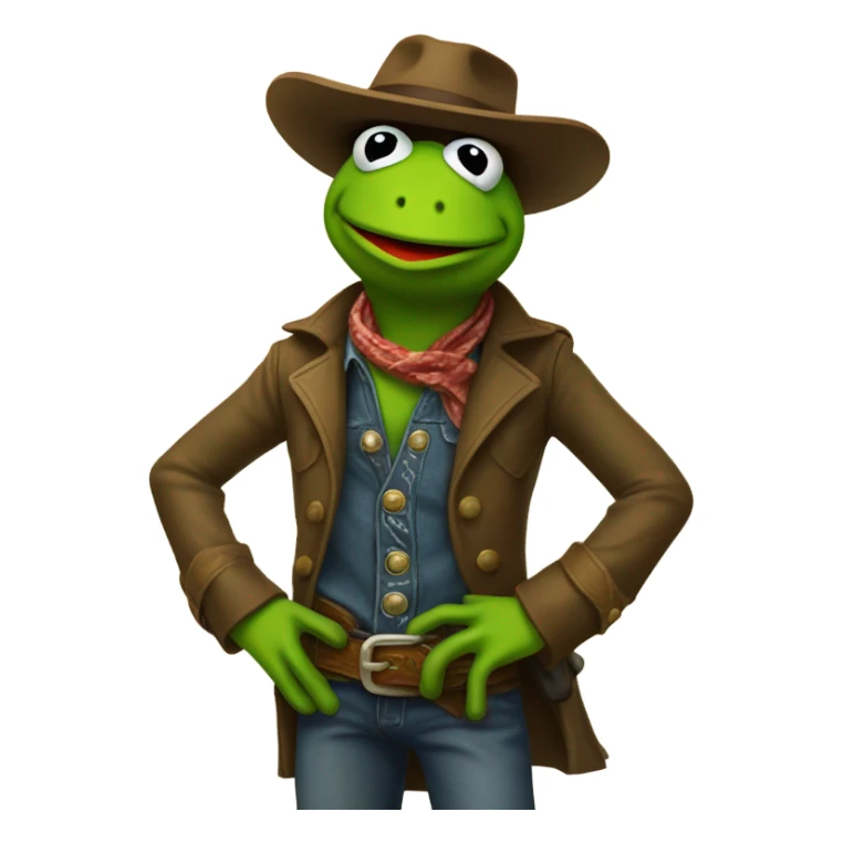 Kermit the frog vs a cowboy sticker