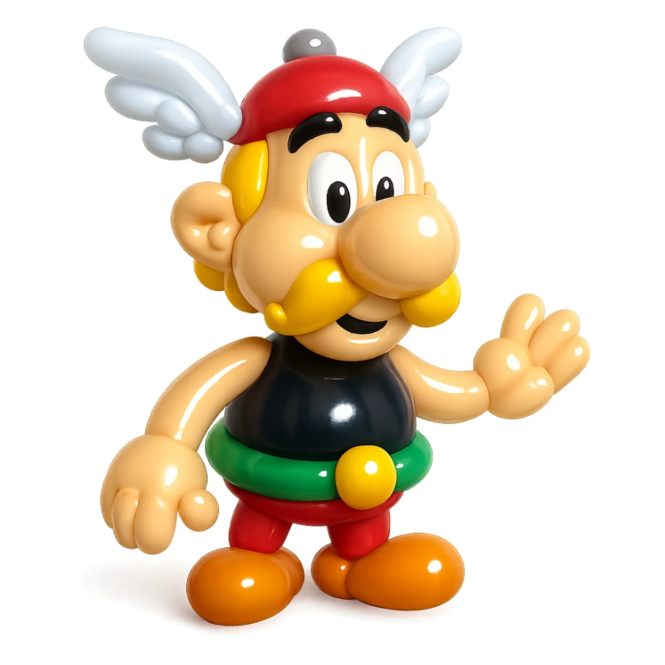 balloon style Asterix with wings sticker