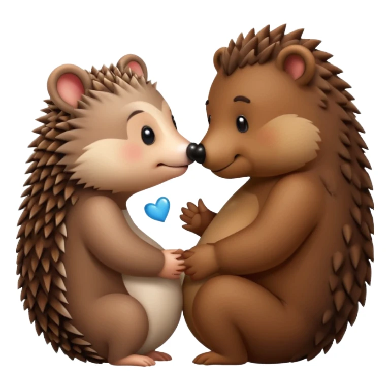 Hedgehog kissing bear sticker