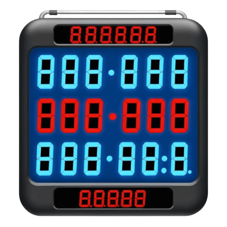 electronic score board blue (#00A3E0) and red (#F9423A) sticker
