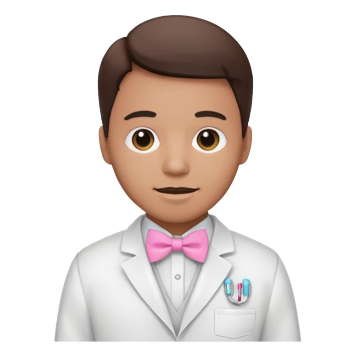 Dentista con un lazo rosa sticker