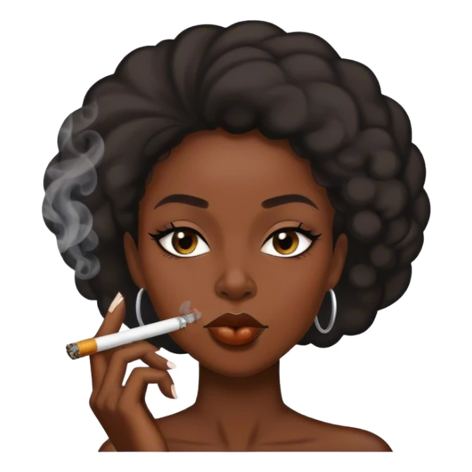 Black lady smoking sticker