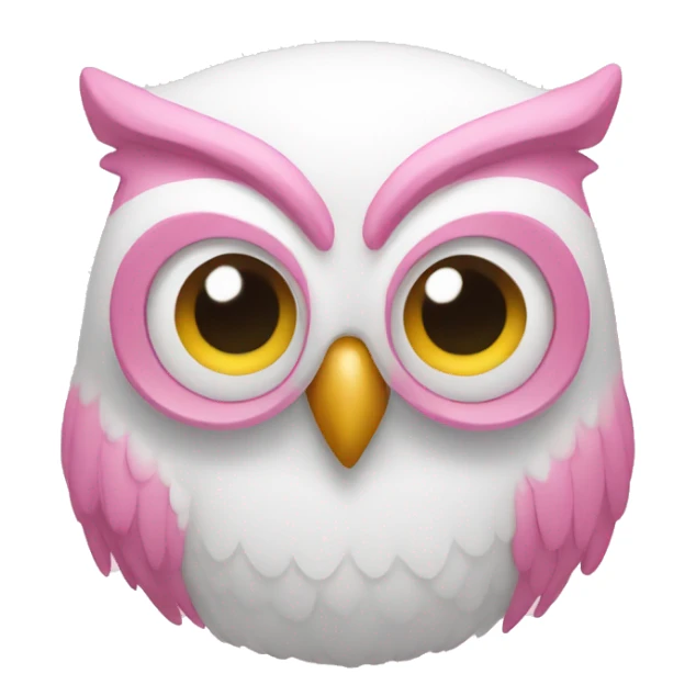 pink white owl sticker