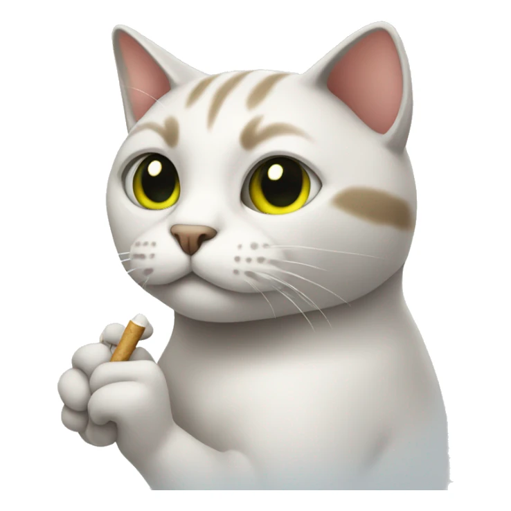 Cat with a joint sticker