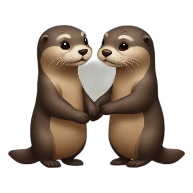 Otters holding hands sticker