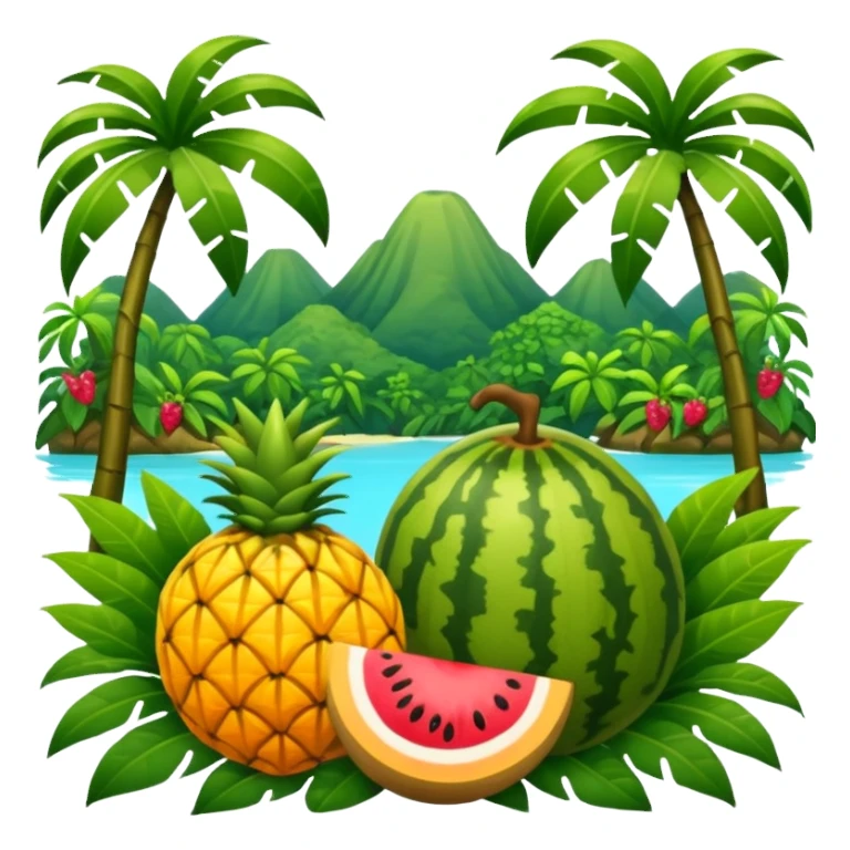 tropical jungle fruit landscape sticker