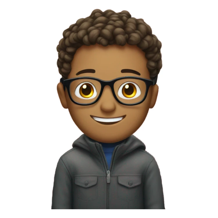 boys with glasses smiling snow flakes  sticker