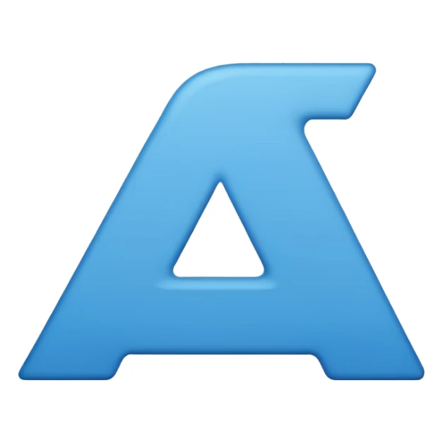blue letter V, bold, simple, modern sticker