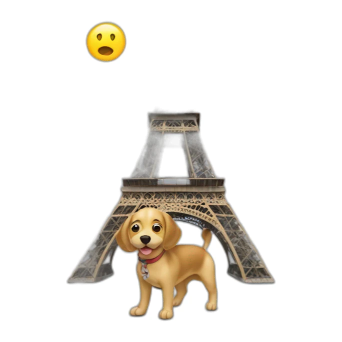 Chien sur tour Eiffel sticker