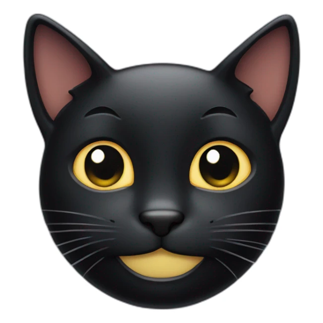 smugly grinning black cat face sticker