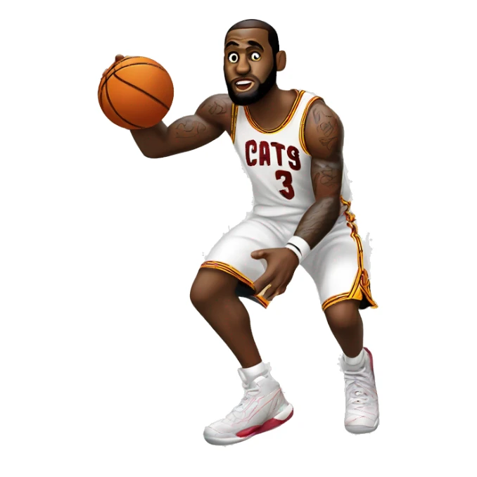Lebron james shooting basketball sticker