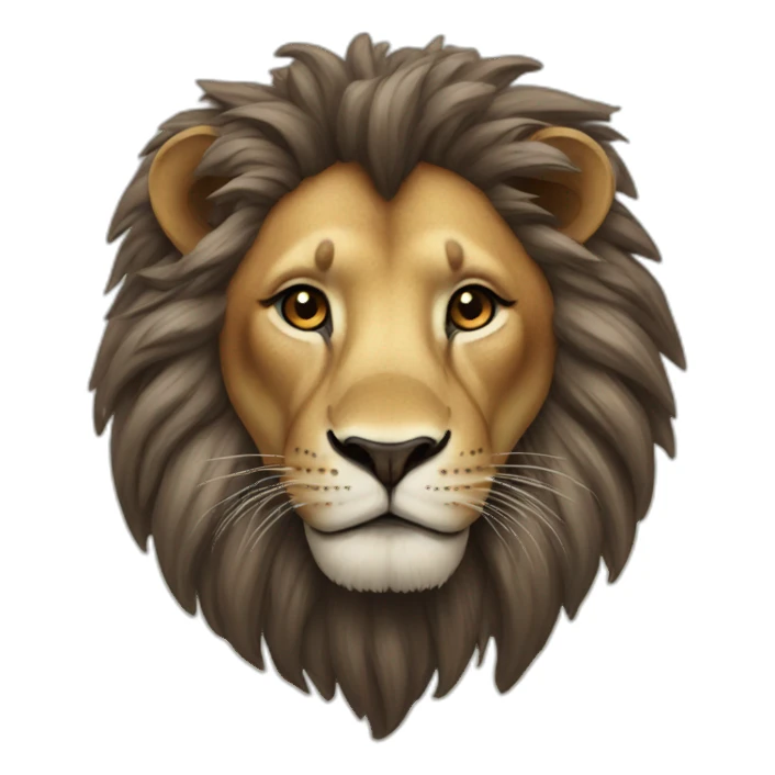 a lion with girafe head sticker