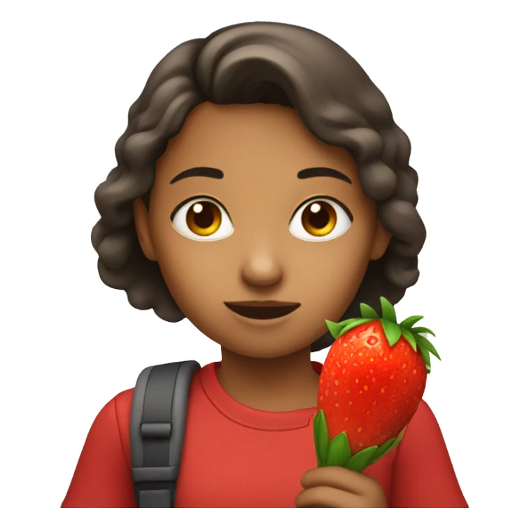 girl holding a red fla sticker