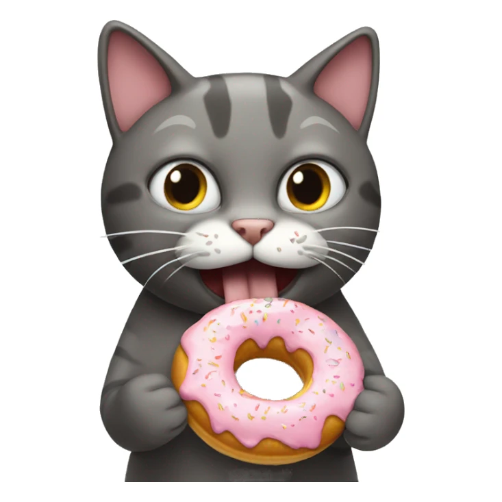 Cat eating donut sticker