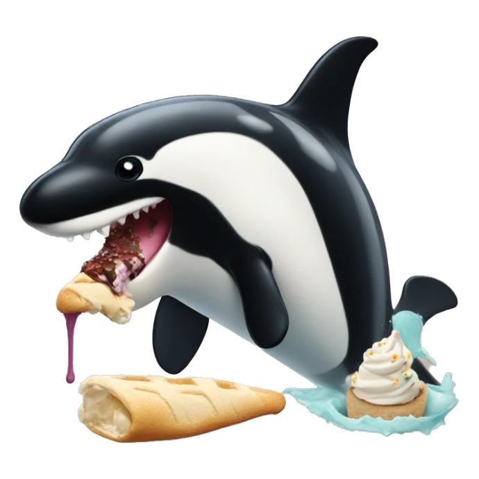 Orca eating icecream sticker
