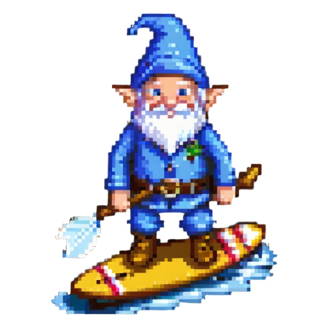 gnome surfing sticker