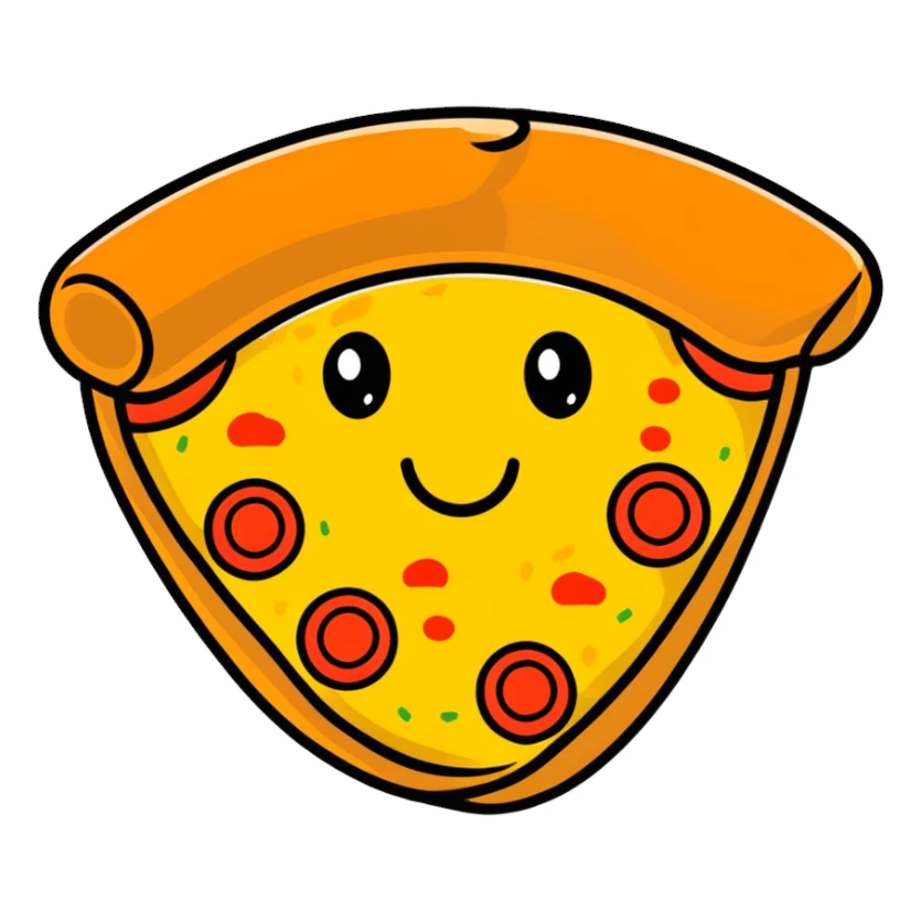 Cute pizza slice sticker