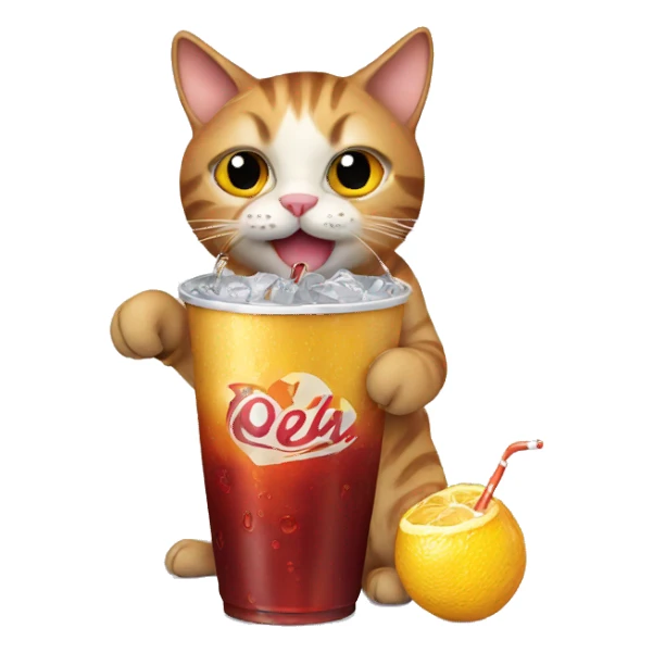 Cat with a soda sticker