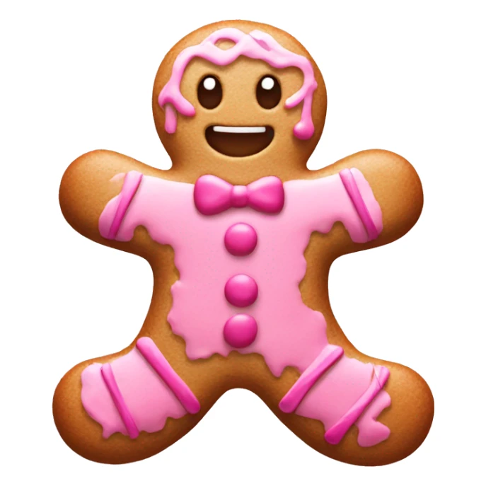 Pink gingerbread man sticker